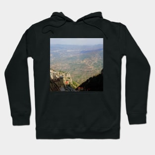 View from the Spanish mountain Spain sightseeing trip photography from city scape Barcelona Blanes Malgrat del Mar Santa Susuana Hoodie